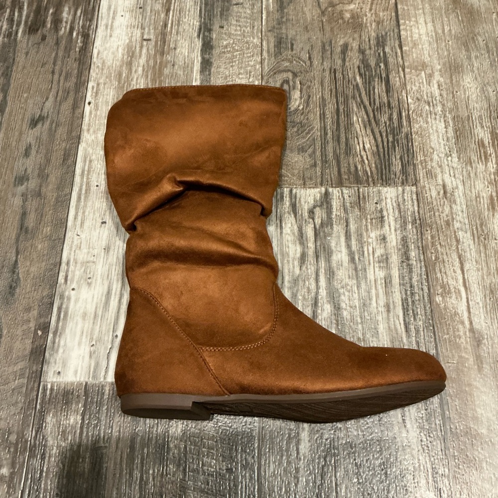 Brown Suede Slouch Boots EU Size 39=US Size 8 - Picture 3 of 9